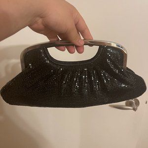 Aldo Black shining Clutch Purse Evening Bag Party